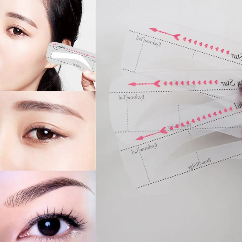 10Pcs Reusable Eyebrow Stencils Shaping Precisely Position Attach Tightly Cost-saving One Step Eyebrow Makeup Template Kit