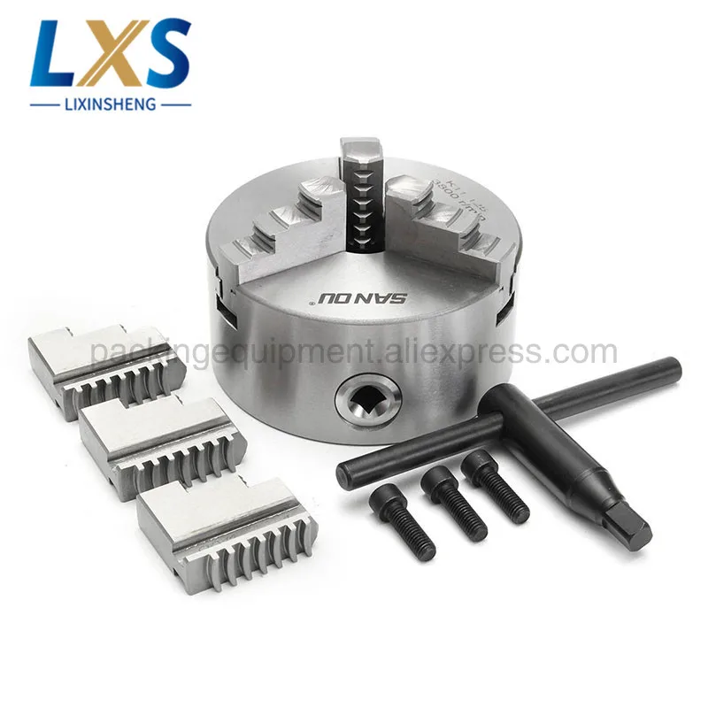 K11-125 Mandril de torno manual de 3 mandíbulas 125 mm Mandris autocentrantes SANOU de alta precisão para torno mecânico