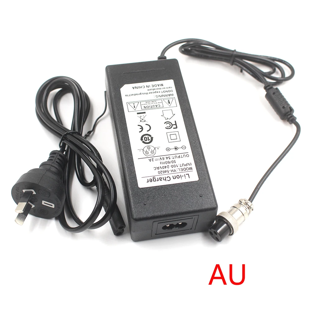 54.6V 2A Li ion Battery charger for 48V  13S li-ion Battery  DC Socket/connector  charger GX16 3P