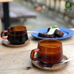 Holaroom Colorful Coffee Mug High Borosilicate Glass Coffee Cup Tumbler caneca tazas Tea Juice Milk Water Mug Heat Resistant