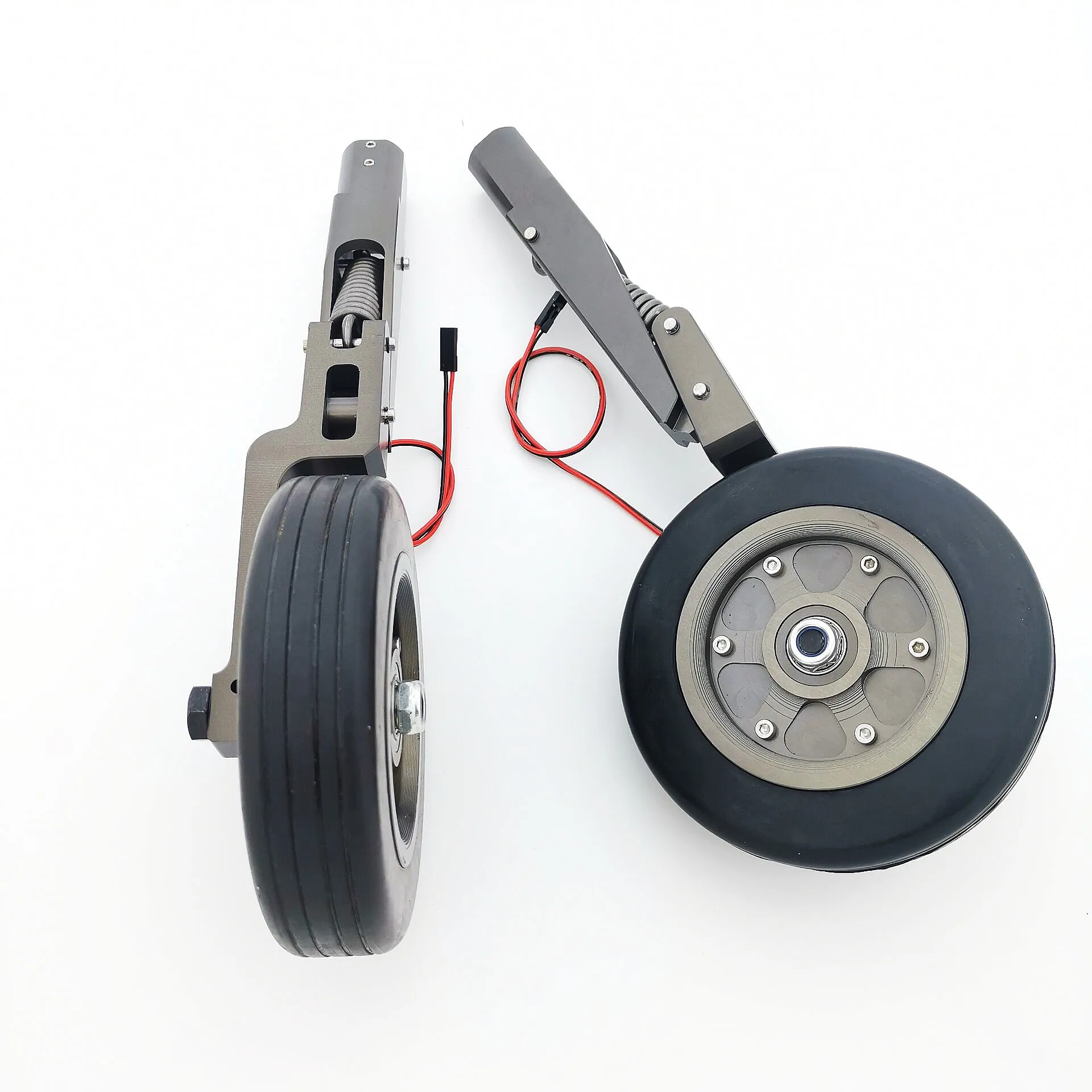 CNC Anti Vibration Landing Gear with electric brake for rc airplane turbine jet 25 to 35KG class