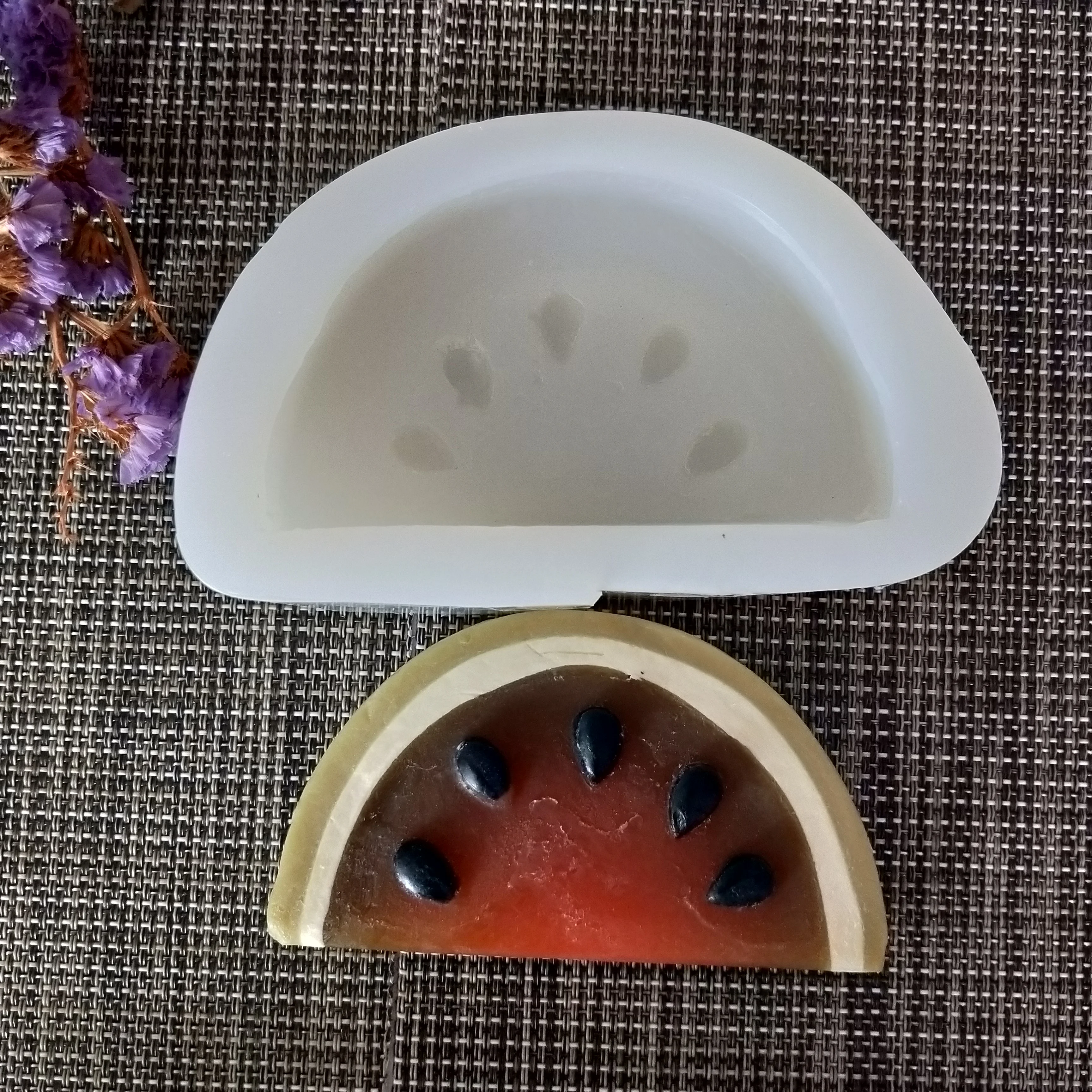 Watermelon with Seeds Silicone Fruit Mold DIY fondant Mold Handmade Soap Making Candle Silicone Mold Resin Clay Mold