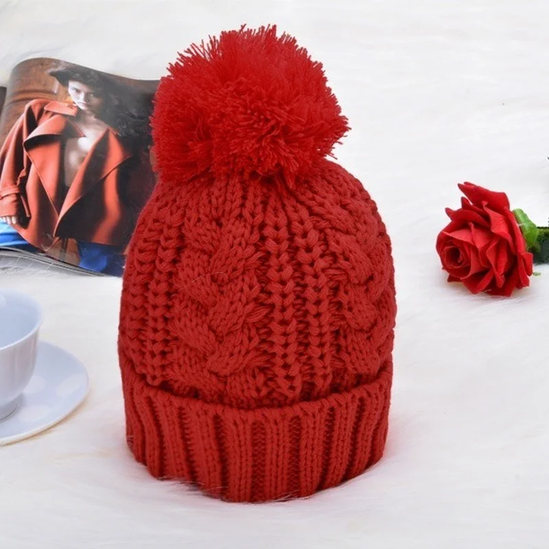 Fashion Winter Wool Hat Scarf Cute Knit Crochet Beanies Cap Hats for Women Warm Scarf and Hat Twist Knitted Hat