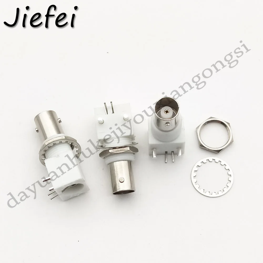 2Pcs Board PCB Mount Right Angle BNC Female Jack With Nut Bulkhead Connector