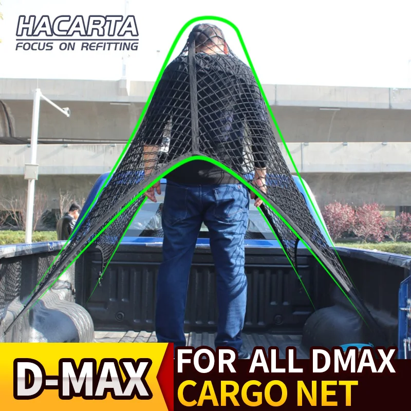 

Cargo Net Car Organizer Rear Truck Storage Bag Luggage Nets Hook Dumpster Net For D-MAX Accessories GWM POER