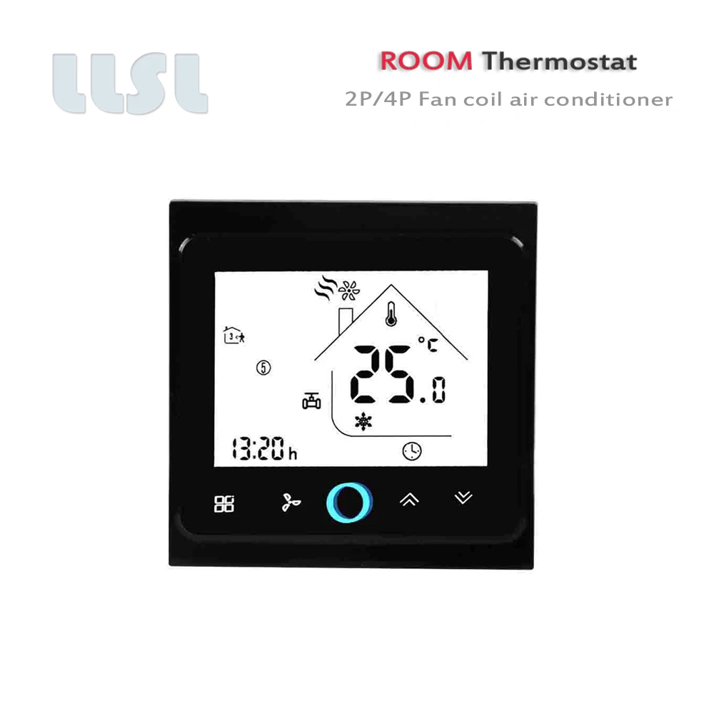 HVAC thermostat indoor digital 3 speed fan coil thermostat Programmable thermostat 95-240VAC 24VAC