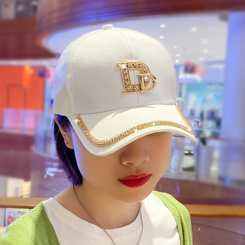 Spring Shiny Rhinestone Letters Casual Baseball Cap Woman 2021 Summer Trend Hat Outdoor Sunscreen Sun Hat for Women