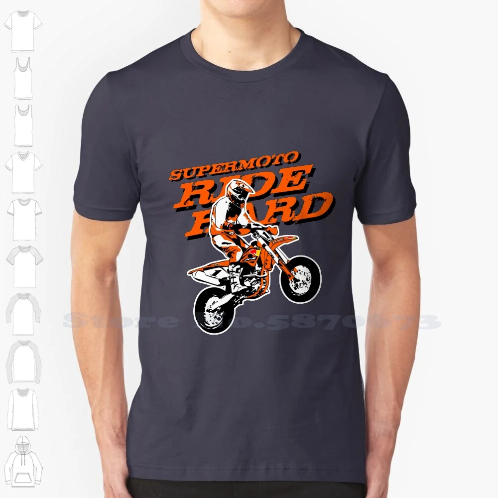 100% Cotton T-Shirt Motocross Moto Cross Enduro Motorcyclist Motorcycle