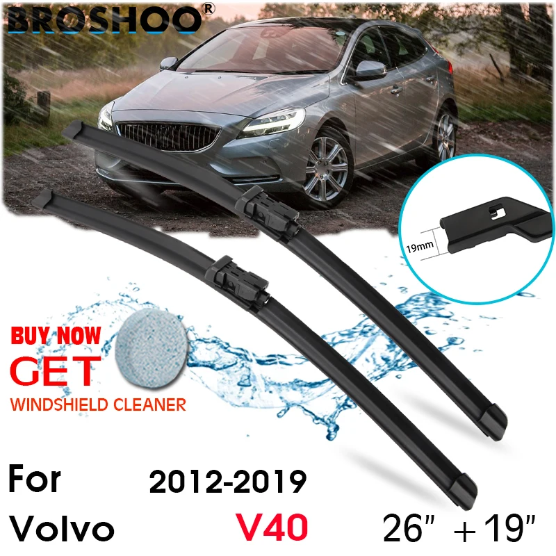 

Car Wiper Blade Front Window Windscreen Windshield Wipers Blades Push Button Auto Accessories For Volvo V40 26"+19" 2012-2019