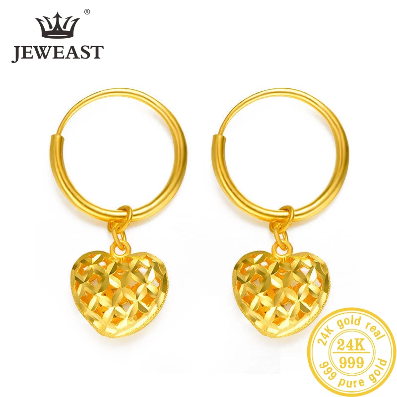 

SFE 24K Pure Gold Earring Real AU 999 Solid Gold Earrings Good Hollow Ball Tassel Upscale Trendy Fine Jewelry Hot Sell New 2023