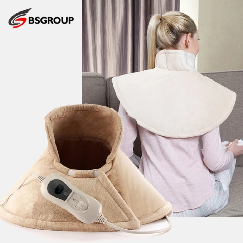 220V - 240V 100W 60*62CM Microplush Electric Heating Pad for Neck and Shoulder Warmer Pain Relief Wrap Around EU Plug Controller