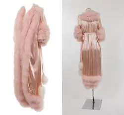 Luxury Bathrobe for Women Faxu Fur Sweep Train Lingerie Nightgown Pajamas Sleepwear Women's Luxury Gowns Housecoat Nightwear
