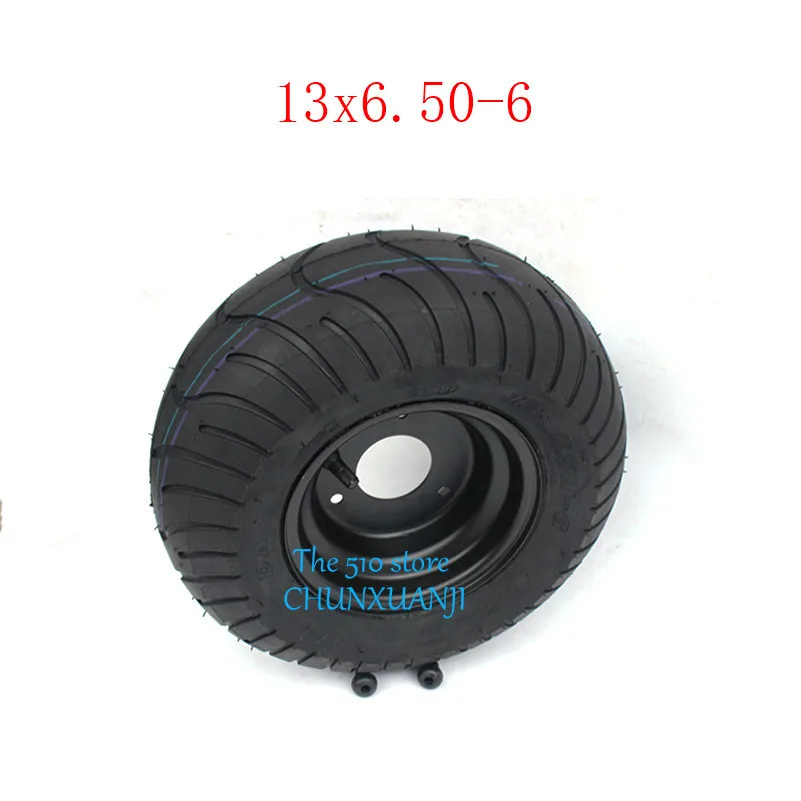 2pcs GO KART KARTING ATV UTV Buggy 13X6.50-6 Inch Wheel Tubeless Tyre Tire With Hub