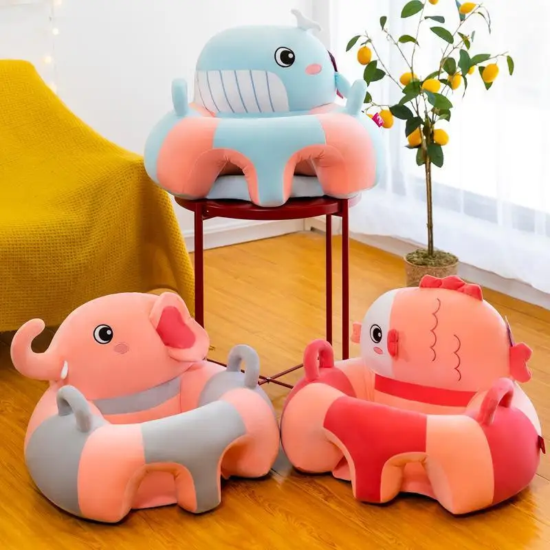 New Cute Cartoon Sofa Skin for Infant Baby Seat Sofa Cover Sit Learning Chair Washable Only Cover With Zipper Without PP Cotton