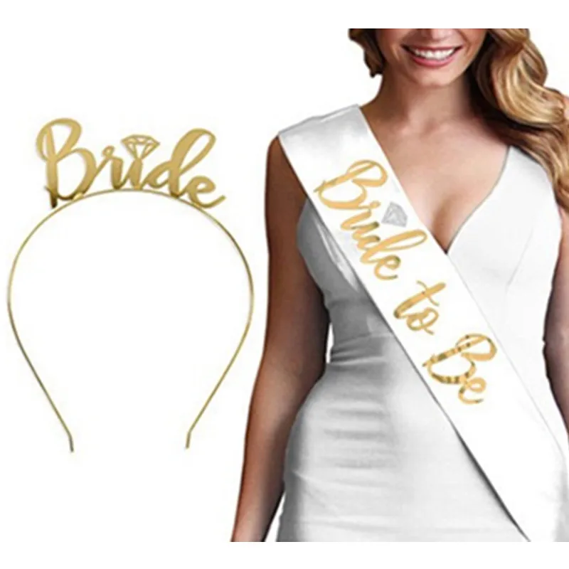 Bride To Be Satin Ribbon Sash with Ring Hen Party Sash for Bachelorette Party Bridal Shower Wedding Decorations Supplies