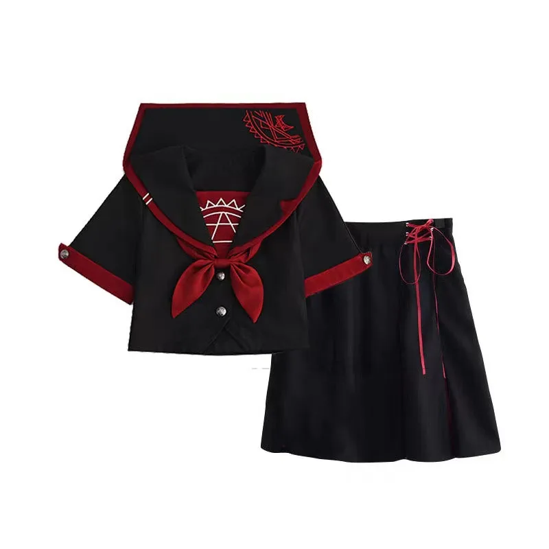 

New School Uniforms For Girls Magic Array Embroidery Student Suit Long Sleeved Japanese Cosplay Jk College Sailor Uniform Girl