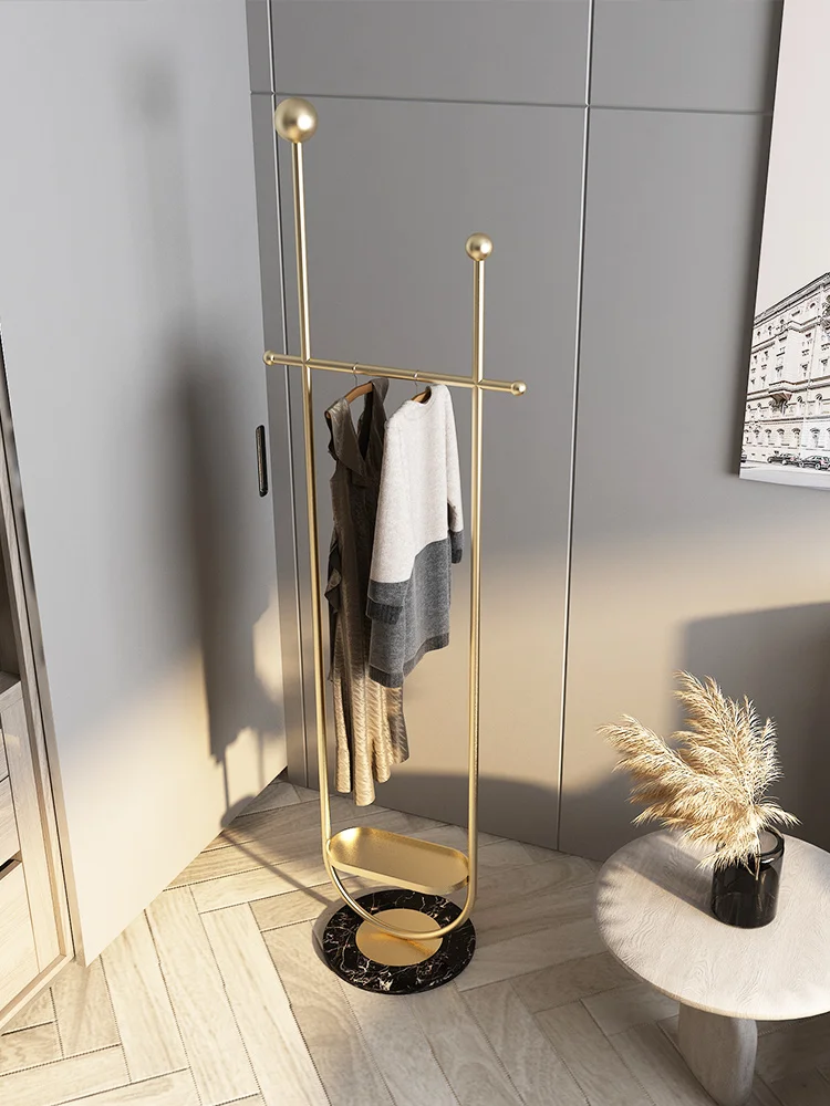 

Light Luxury Coat Rack Floor Iron Simple Modern Entrance Entrance Metal Multi-Functional Bedroom Hanger Clothes Hanger