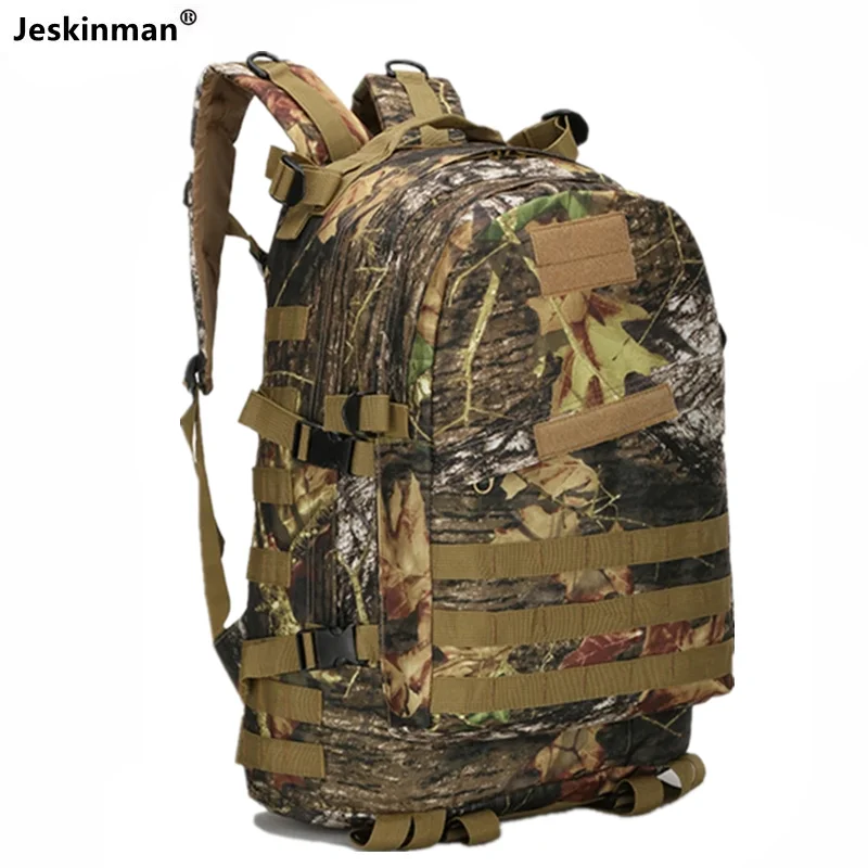 Waterproof Bionic Camouflage Hunting Fishing Backpack Wear Resistant Oxford Fabric 40L Multi-Functional Double Shoulder Bag