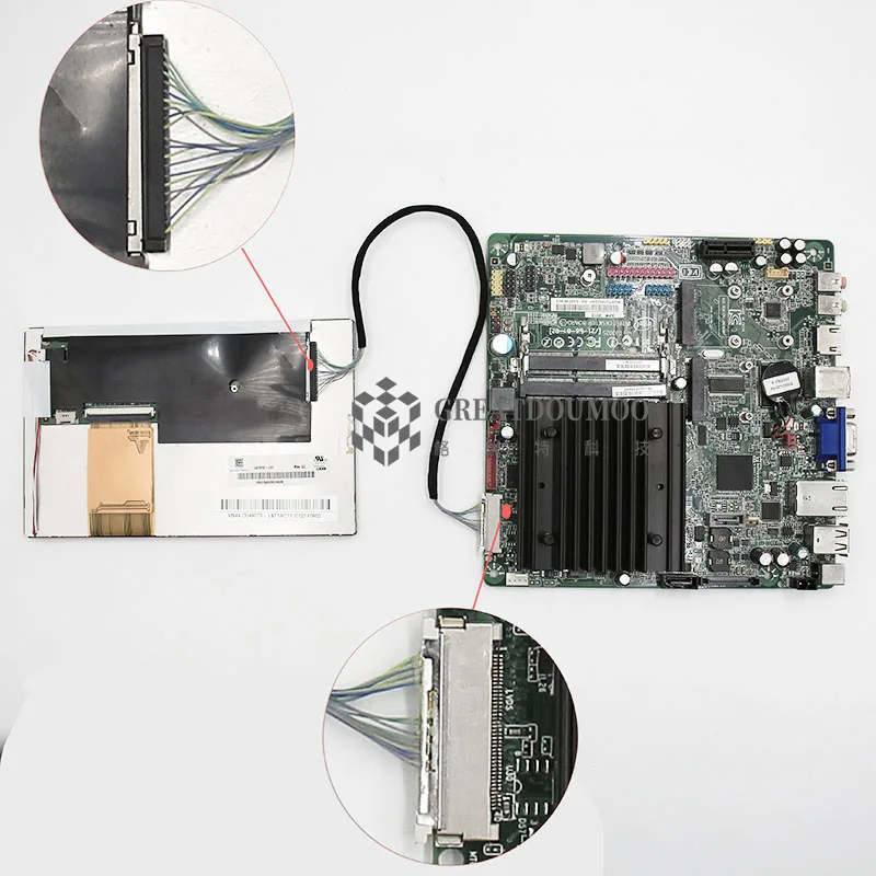 LCD Panel cable 88441-fis support 20 pin FI-SE20ME connector Pin pitch 1.25mm  lvds screen for DN2800MT Mini-ITX motherboard