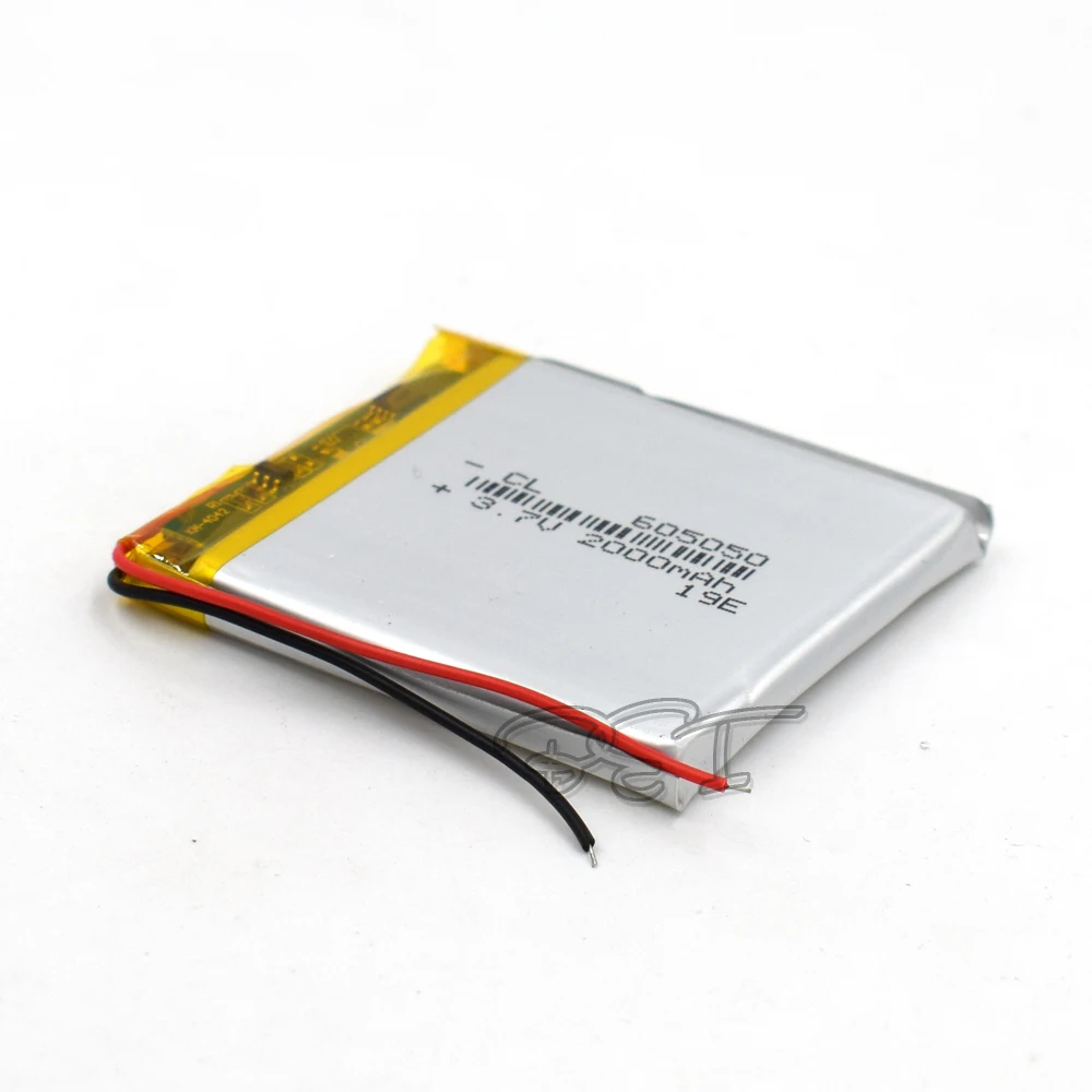 3.7V 2000mAh Li-Po Li Ion Rechargeable Battery 605050 Lithium Polymer Cells For Speaker Reader Recorder GPS PSP Bluetooth