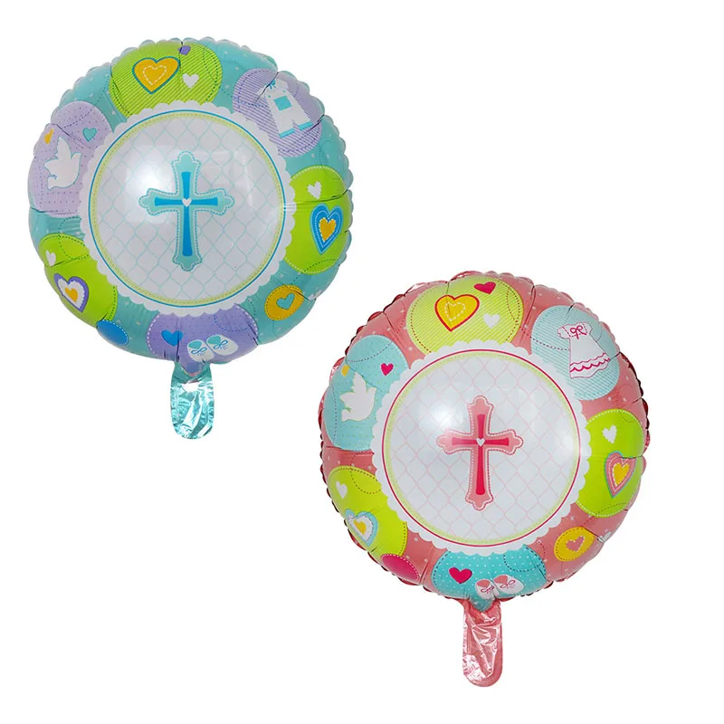 10pcs 18inch Easter Cross Foil Helium Balloons Christening First Communion Eucharist Party Decoration Jesus Pentecost Air Globos