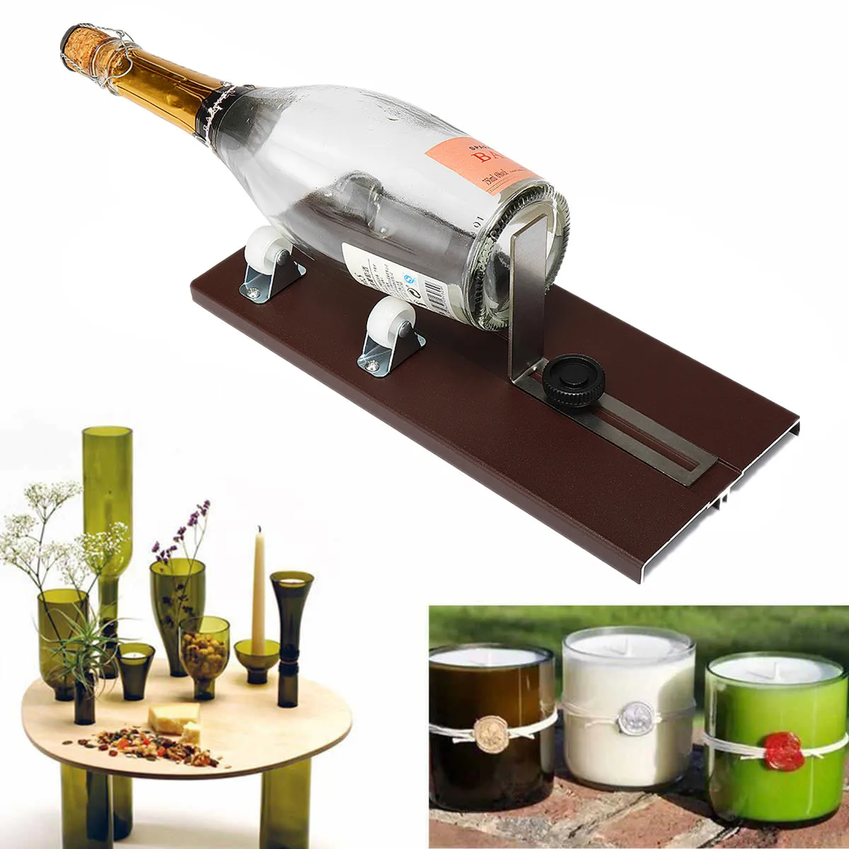 Cortador de garrafa de vidro espessura de corte 3-10mm de corte de liga de alumínio melhor controle de corte preciso diy reciclar kit de ferramentas de corte