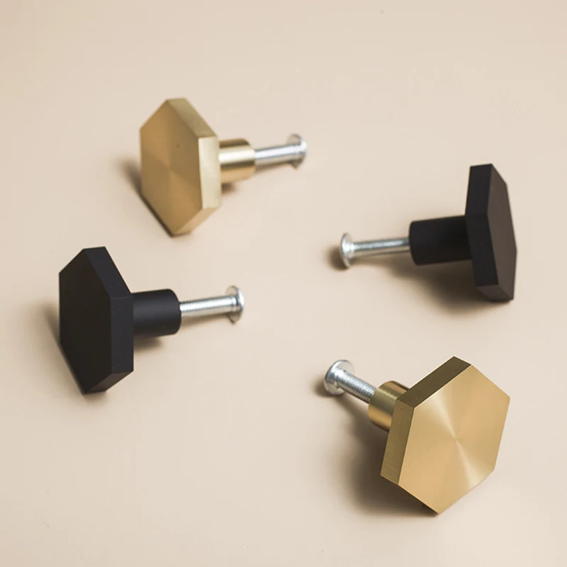 

Фирменная Новинка, 20 шт., твердые латунные шестигранные мебельные ручки, ручки для выдвижных ящиков, шкаф, кухонный винный шкаф, ручки и ручки