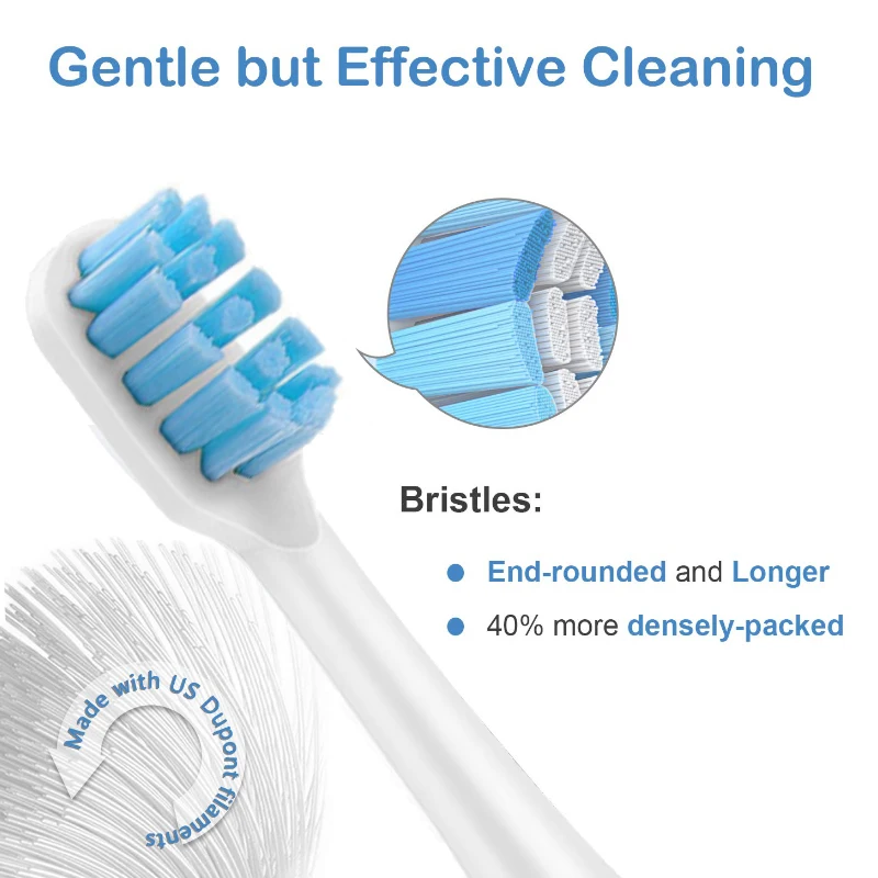 Lekich Tình Yêu Dành Cho Xiaomi Mijia Âm Điện Đầu Bàn Chải Đánh Răng T300 T500 U-Phong Cách 3D-Whitening Đầu Bàn Chải Đánh Răng Với Bảo Vệ Có