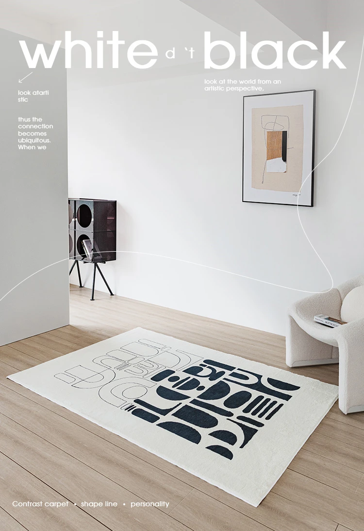 

Original Design Imitation Cashmere Living Room Carpet Light Luxury High-grade Easy to Clean Tea Blanket Home Decoration