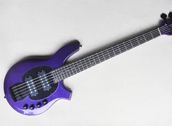 Two Styles 5 Strings Purple Electric Bass Guitar with Active Circuit,Rosewood Fretboard,24 Frets