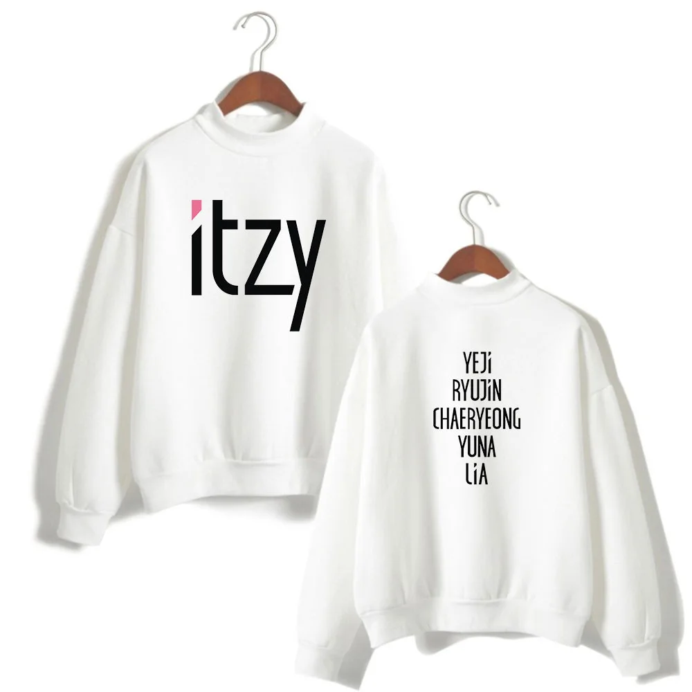 KPOP ITZY YUNA RYUJIN CHAERYEONG LIA YEJI Turtleneck Women Hoodies Sweatshirts Outwear Loose Korean Groups Oversize Clothes