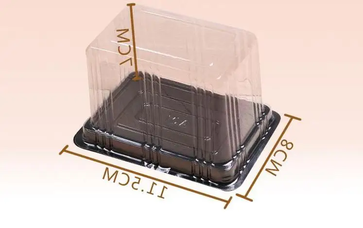 

Disposable Cake Pastry Boxes Clear Plastic Transparent Cheese Cake Boxes Plastic Uptake Cake Box for Bakery Dessert Shop