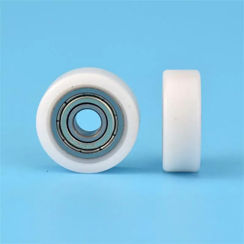 20pcs/100pcs 5*19*7mm flat roller 605ZZ 605 bearing POM plastic coated pulley drawer showcase guide wheel low noise 5x19x7