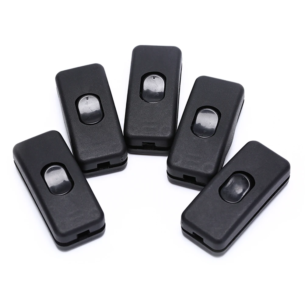 5 Stks/partij 60Mm * 13.5Mm * 25Mm Op/Off Inline Switch Black Inline Tafellamp Bureau licht Snoer Kabel Switch 110-250V Hoge Kwaliteit