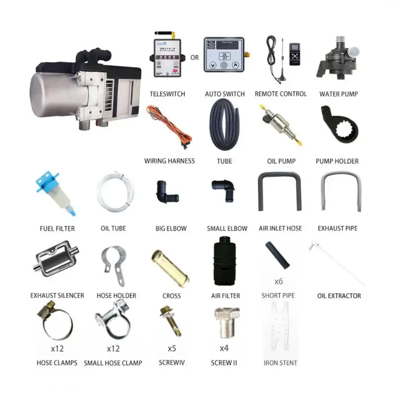 

12V 5KW Oil Heating Parking Heater Remote Control Hot Water Parking Heater