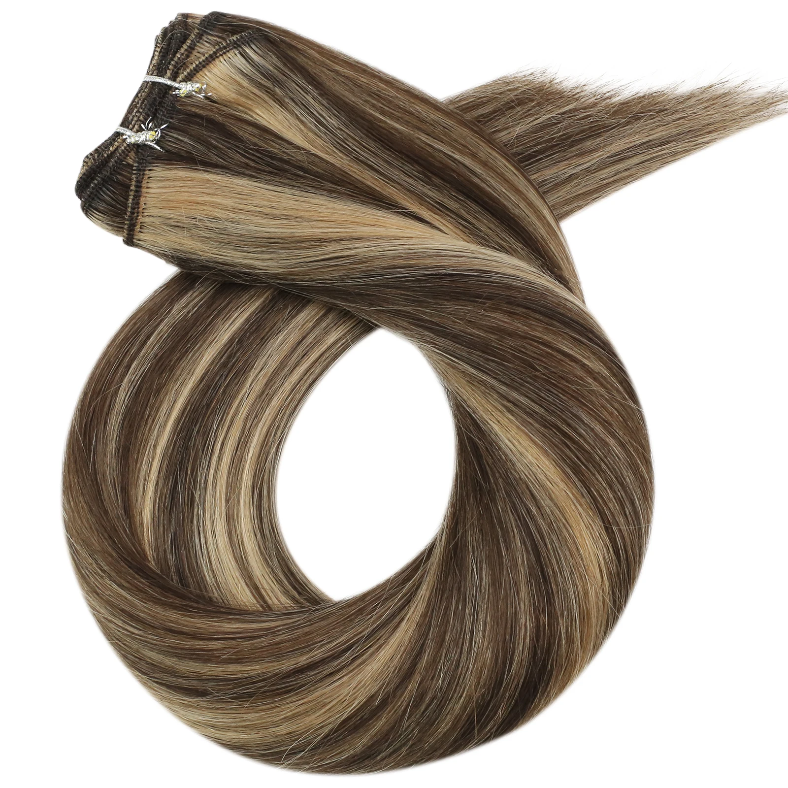 Moresoo Menselijk Haar Bundels Inslagen Naai In Blond Zwart Ombre 100 G/set Remy Braziliaanse Steil Haar Bundels Onzichtbare Extensions Moresoo Menselijk Haar Bundels Inslagen Naaien in Blond Zwart