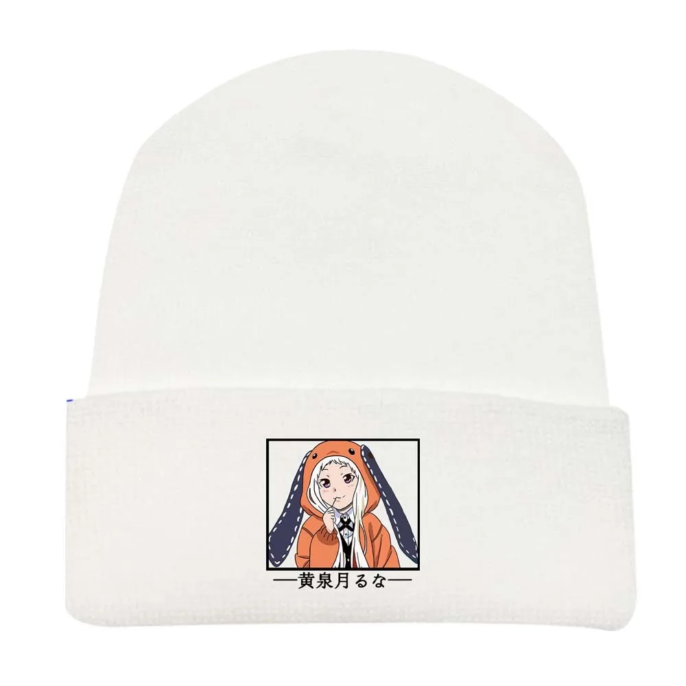 

Cotton Hat Yomoduki Runa Jabami Yumeko Cosplay Kakegurui Kawaii Japanese Anime Streetwear Women Men Couple New White Beanies