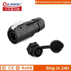 Cnlinko LP12 Plastic 2pin M12 Circuit Wire Power Connector Plug & Receptacle & Joint for Telecom Electric Communication Industry