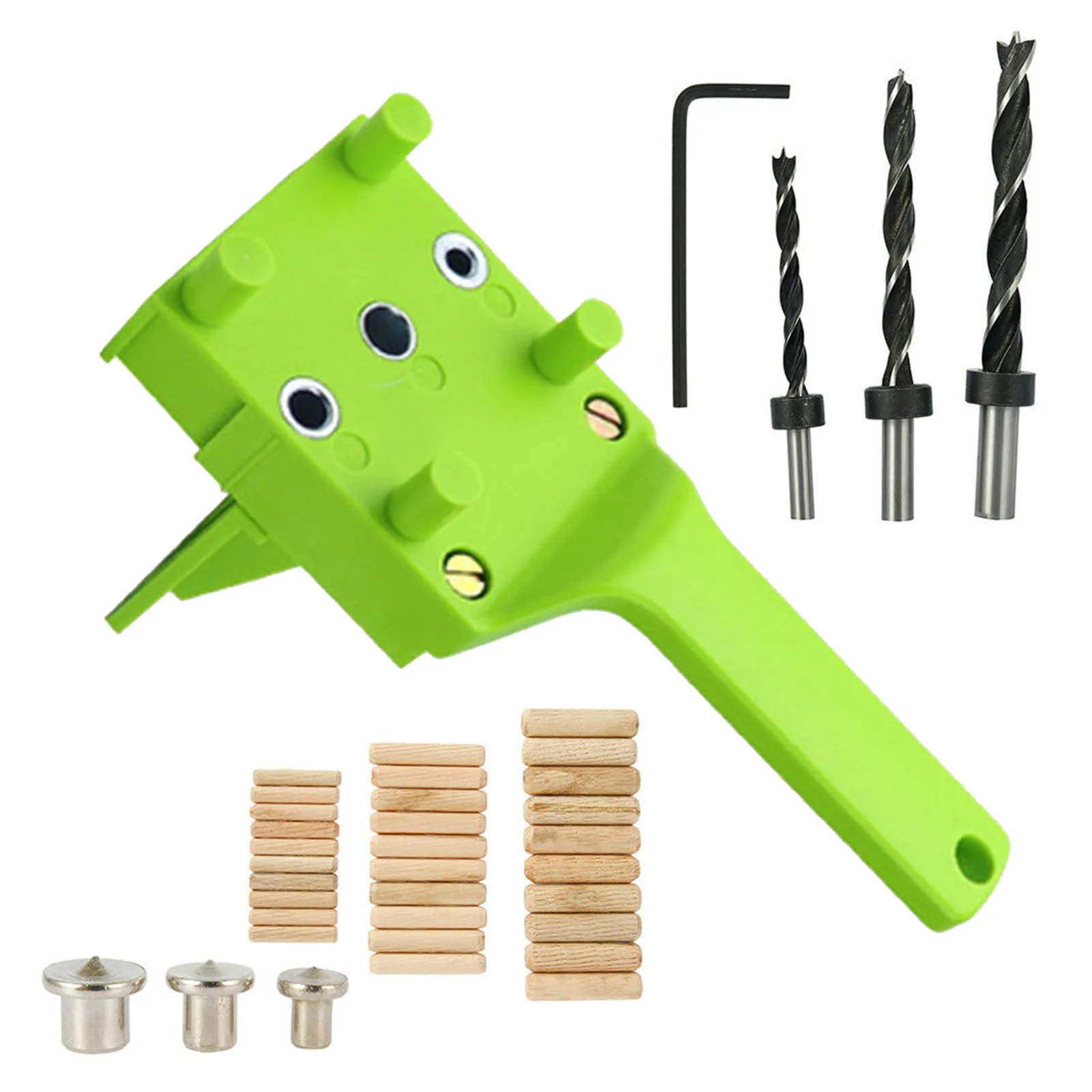 41Pcs Woodworking Drill Guide Kit Straight Hole Locator Dowel Pins Wood Drill Hole Tool