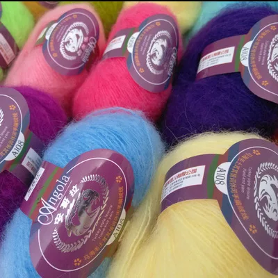 mylb 1ball=25g Angola Woolen Mohair Jacquard Wool Knitting Yarn Plush Fine Wool Crochet Yarn Villi Plump Delicate Smooth Yarn