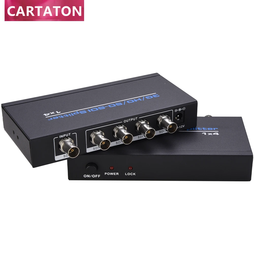 BNC SDI 1X4 Splitter Supports 3G-SDI, HD-SDI, SD-SDI Support 2.97 Gbps