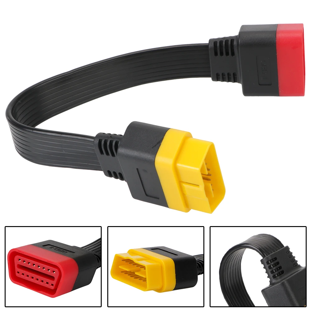 

OBD2 Scanner Extended Adapter Car Diagnostic Connectors 32cm OBDII Extension cable 16 PIN Male to Female OBD2 Cable