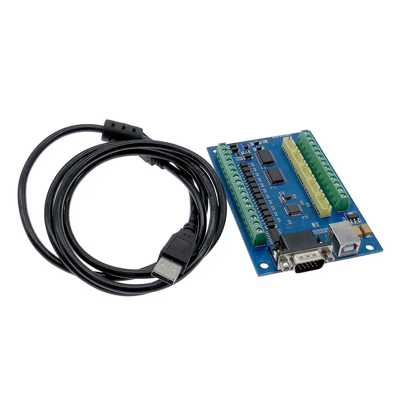 Placa controladora USB MACH3 CNC de 5 ejes, máquina de grabado con controlador de movimiento MPG paso a paso, tarjeta azul