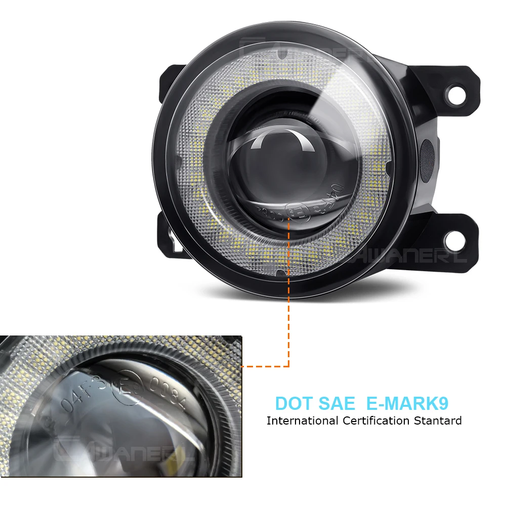 2 Pieces Car LED Fog Light Assembly Angel Eye Daytime Running Light DRL 30W 8000LM 12V For Subaru Levorg Impreza 2014-2019