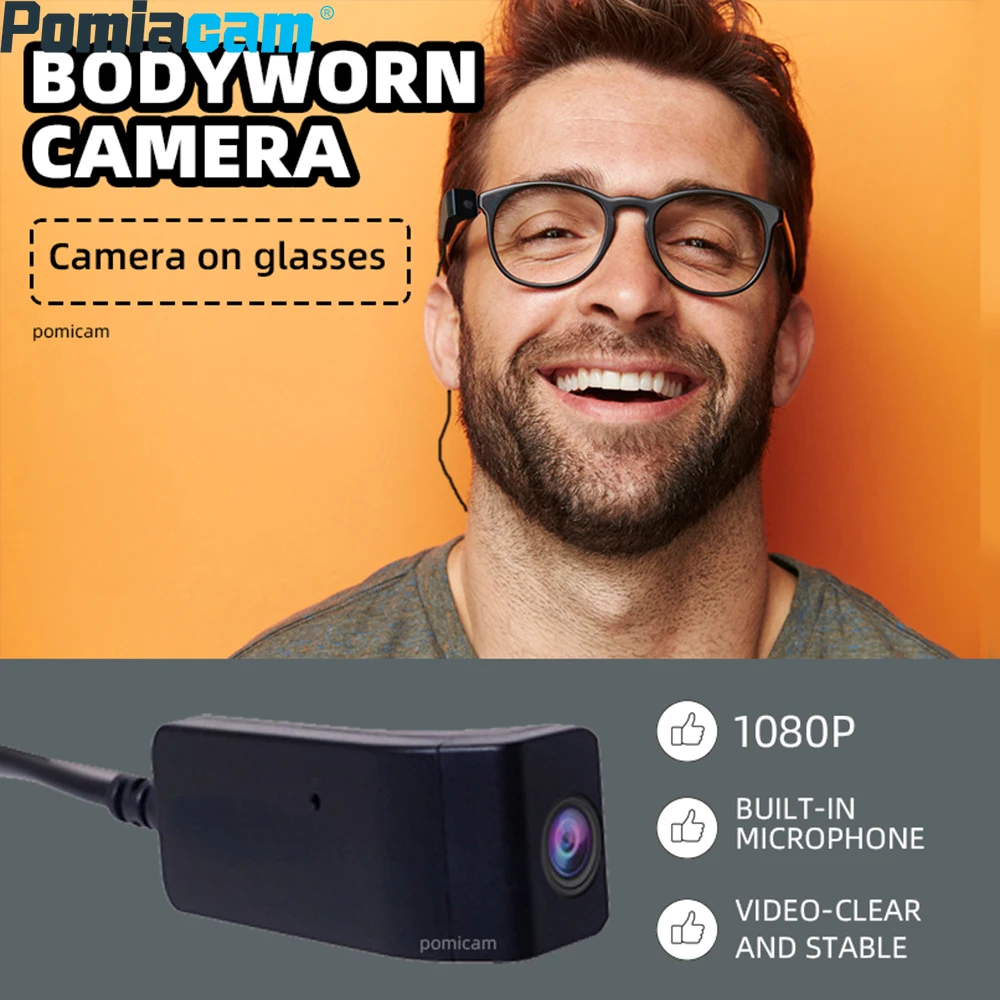 glasses camera mini  Body worn camera 1080P HD Security USB Video Surveillance camera for vlog YouTube  live camera for Android