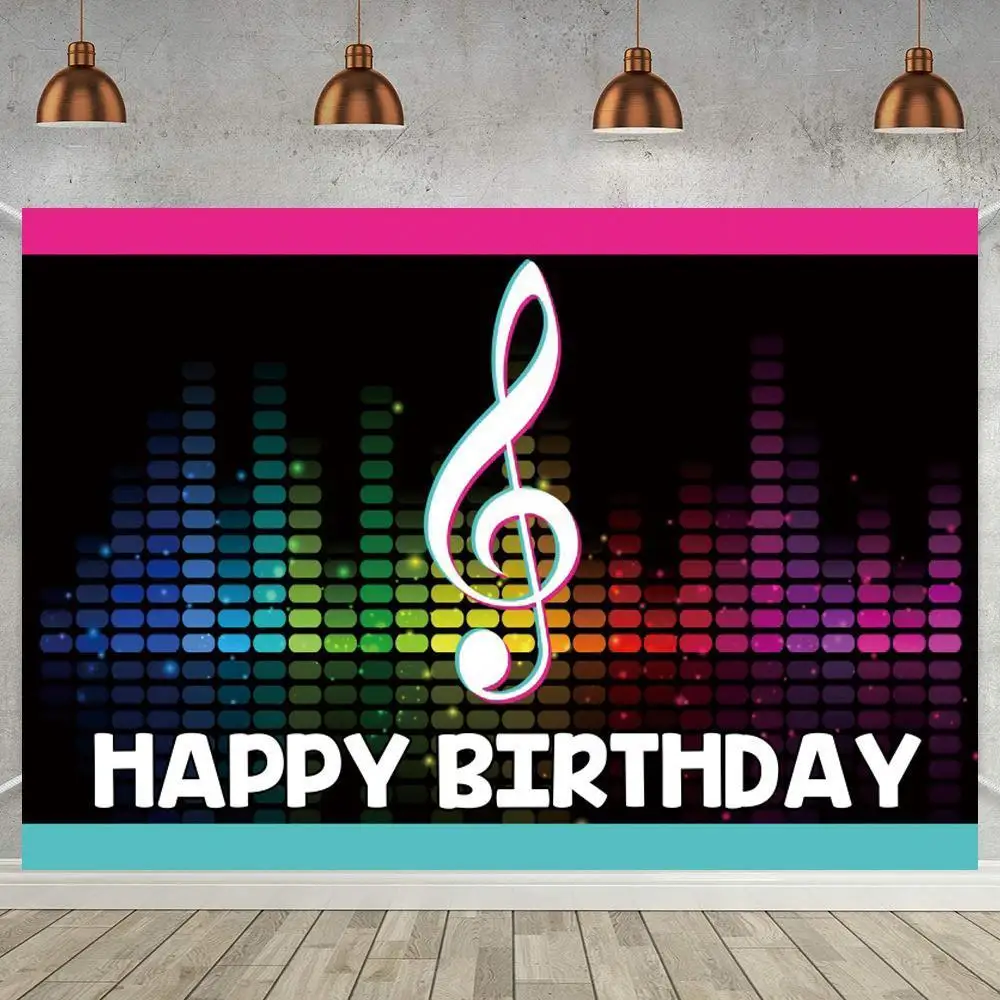 Popular Musical Symbol Tok Background Picture Studio Beat Audio Frequency Birthday Party Photography Backdrop Photo Booth