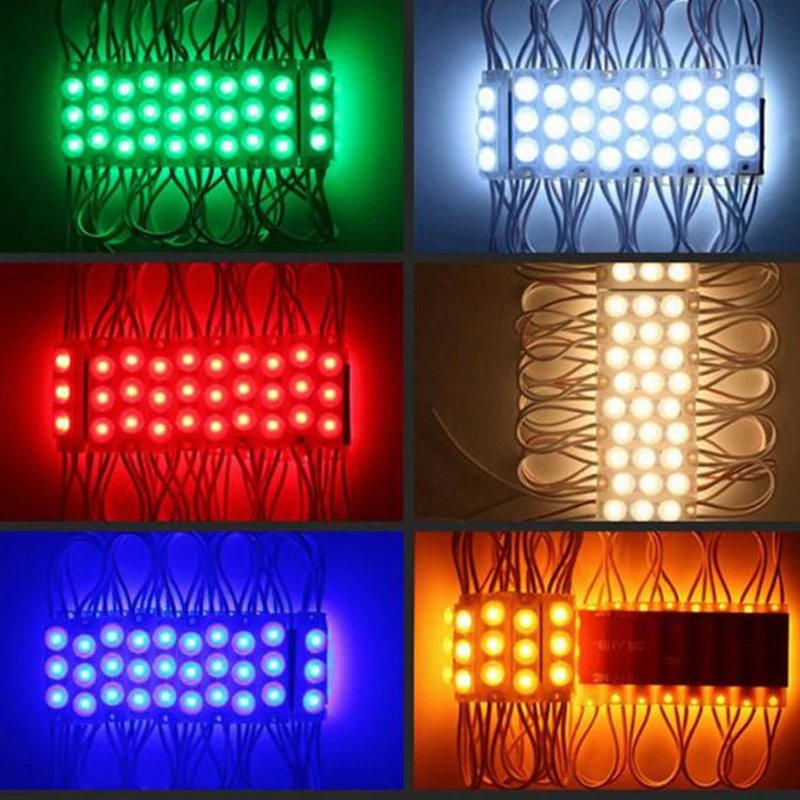 1000pcs 3 LED Mini Module 41*11MM 2835 SMD IP68 Waterproof Injection Lens LED Sign Advertising Backlight DC12V