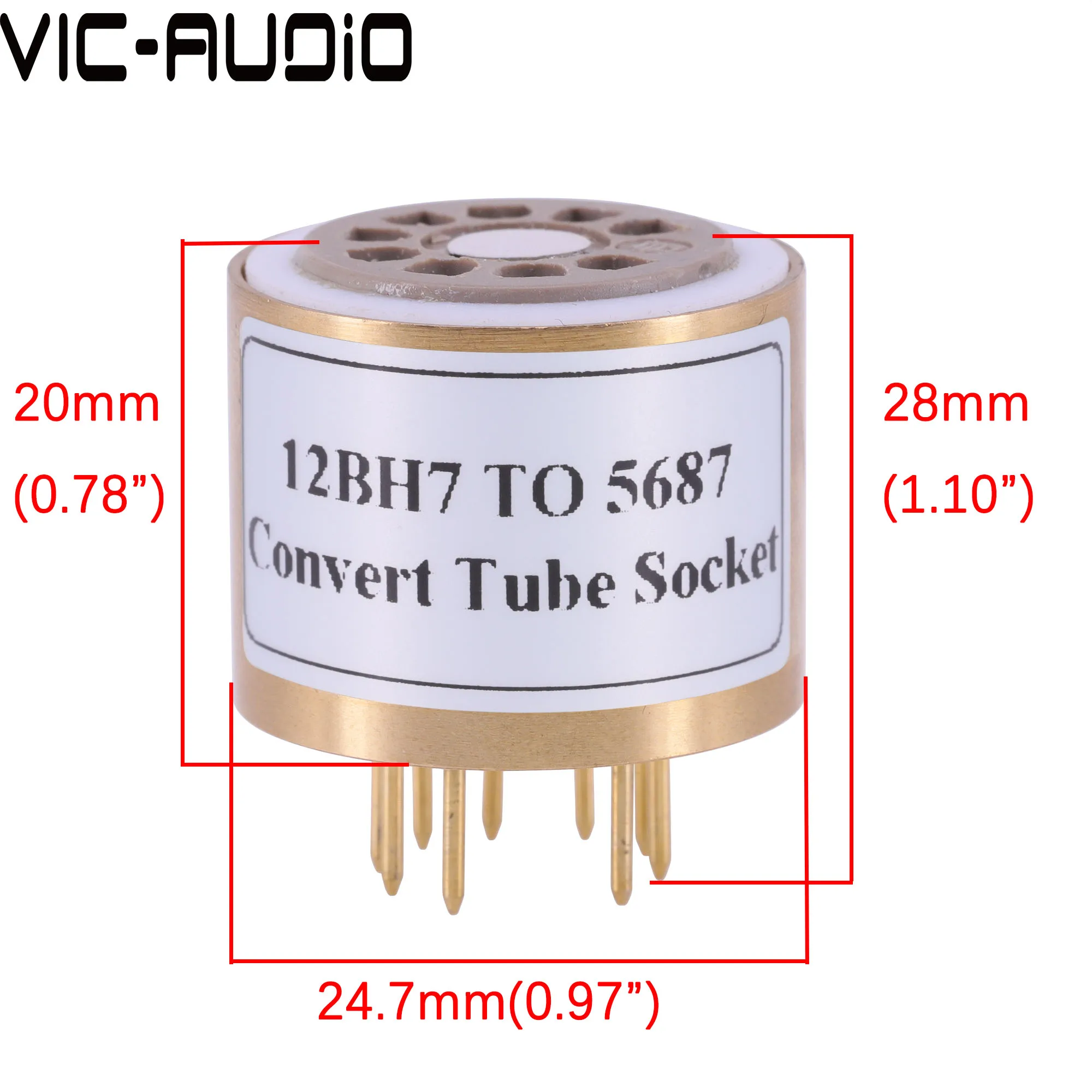 1 قطعة 12BH7 (أعلى) إلى 5687 (أسفل) 9 دبابيس إلى 9 دبابيس أنبوب لتقوم بها بنفسك الصوت فراغ أنبوب مأخذ توصيل محول محول شحن مجاني