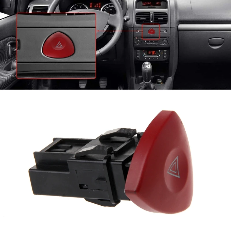 Emergency Hazard Flasher Warning Light Switch For Renault Laguna Master Trafic II Vauxhall