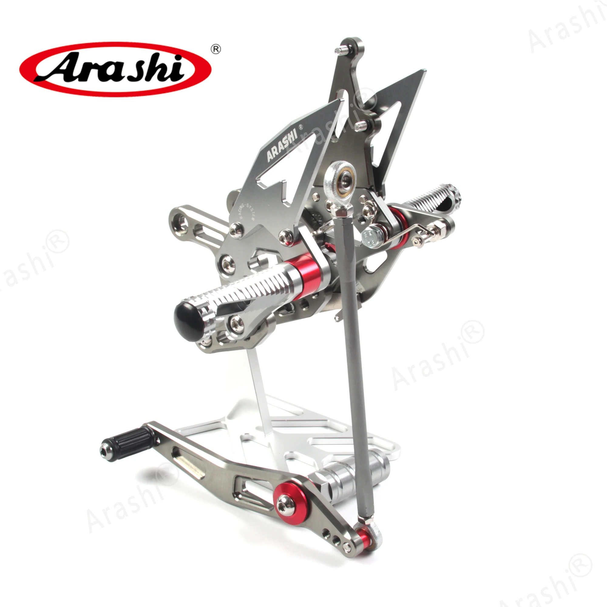 Arashi CNC Apoios para os pés ajustáveis para YAMAHA YZF R1 2009 2010 2011 2012 2013 2014 Apoio para os pés Rider Rearset Apoio para os pés